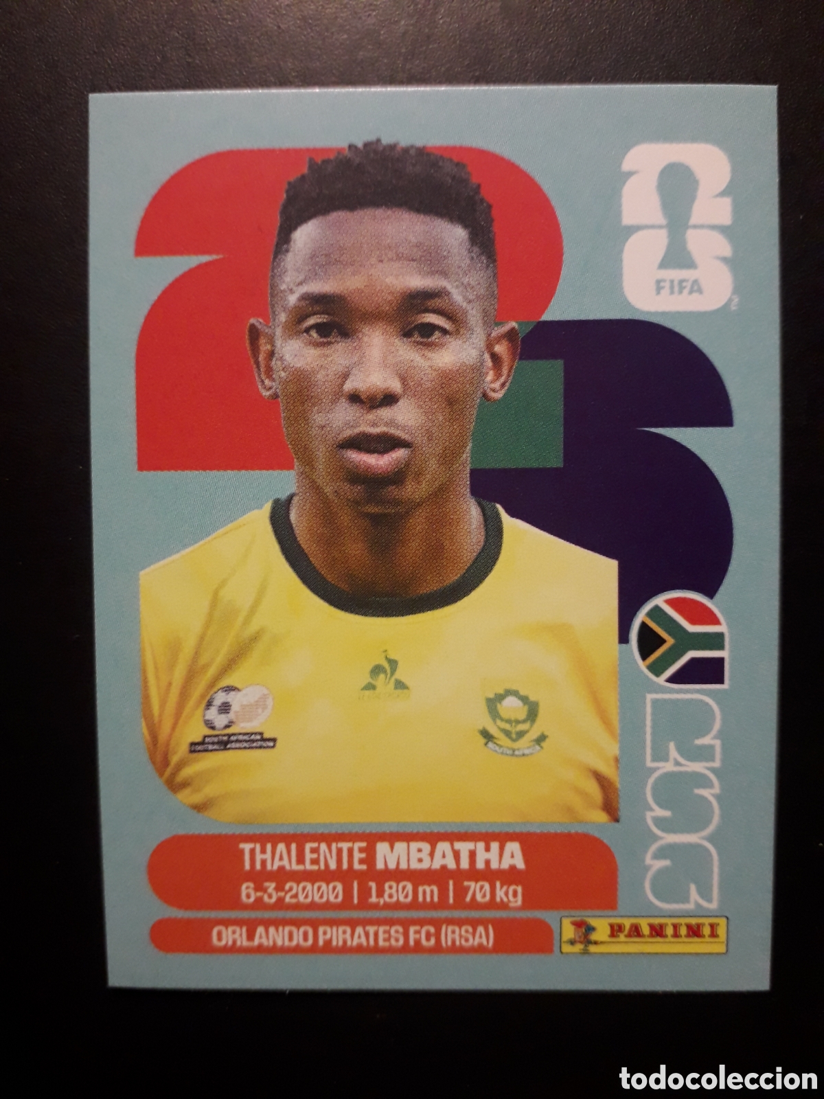 Cromos de F&uacute;tbol: MBATHA SUD&Aacute;FRICA RSA 12 MUNDIAL F&Uacute;TBOL 2026 FIFA WORLD CUP PANINI SIN PEGAR PEDIDO M&Iacute;NIMO 3&euro;