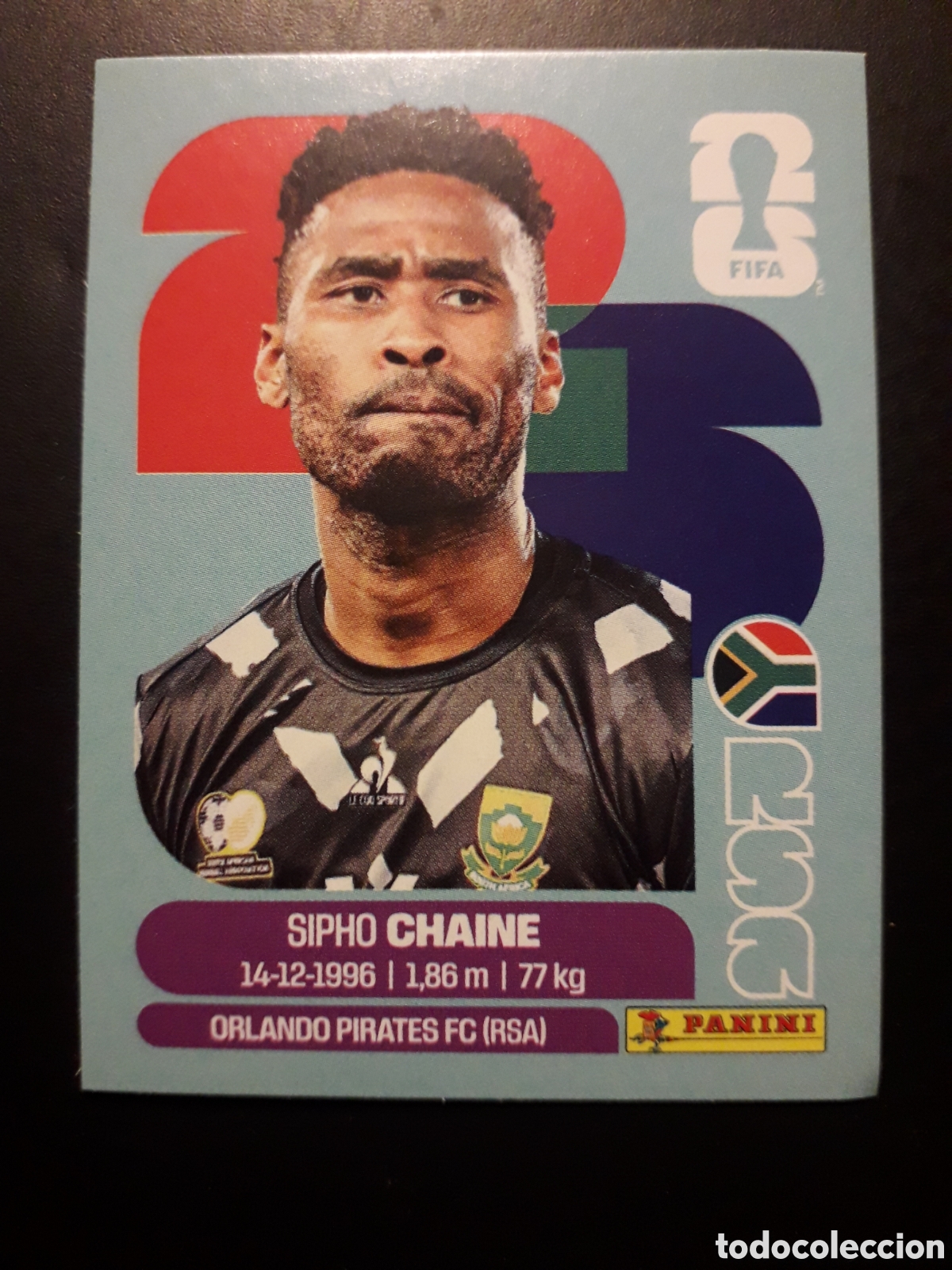 Cromos de F&uacute;tbol: CHAINE SUD&Aacute;FRICA RSA 3 MUNDIAL F&Uacute;TBOL 2026 FIFA WORLD CUP PANINI SIN PEGAR PEDIDO M&Iacute;NIMO 3&euro;