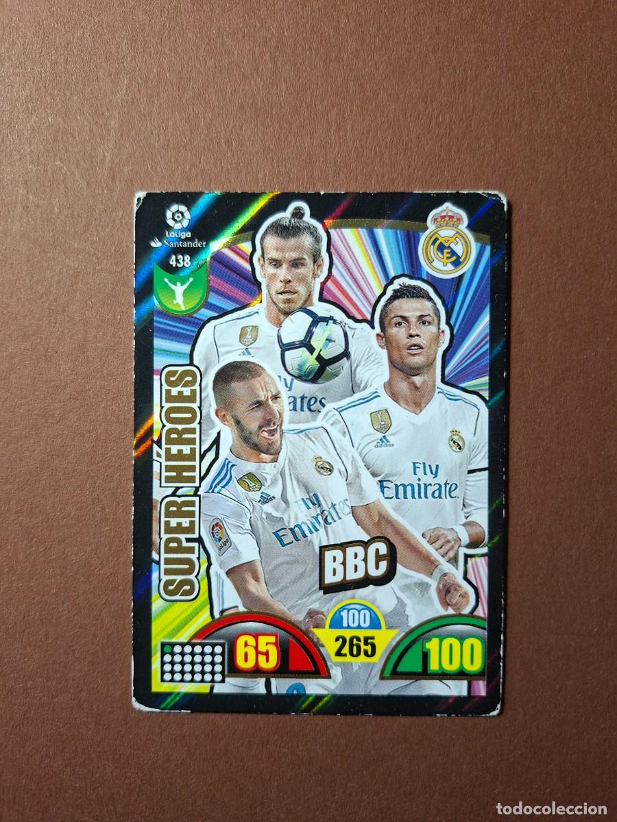 Cromos de F&uacute;tbol: 438 BBC BENZEMA BALE CRISTIANO RONALDO SUPER H&Eacute;ROES REAL MADRID ADRENALYN XL 2017 2018 17 18