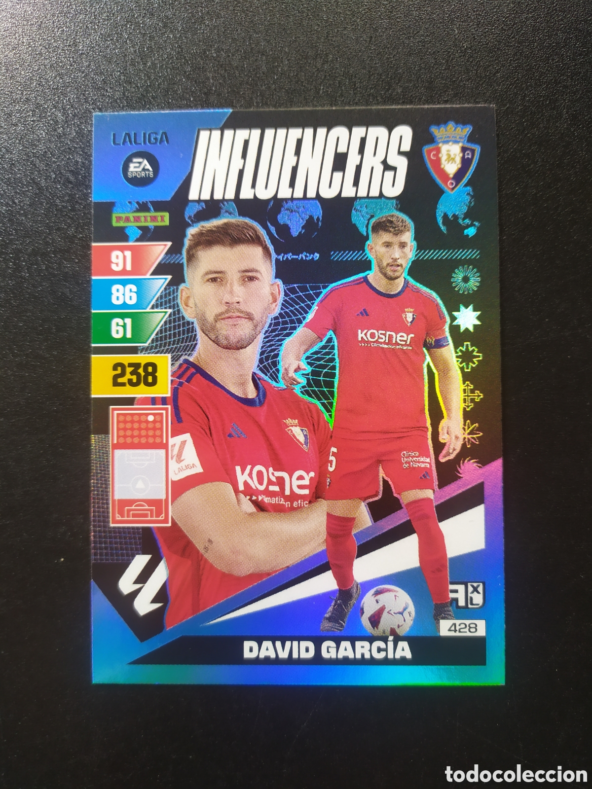 Cromos de F&uacute;tbol: Adrenalyn 2023 2024 23 24 panini David Garc&iacute;a influencers n&deg; 428 Osasuna