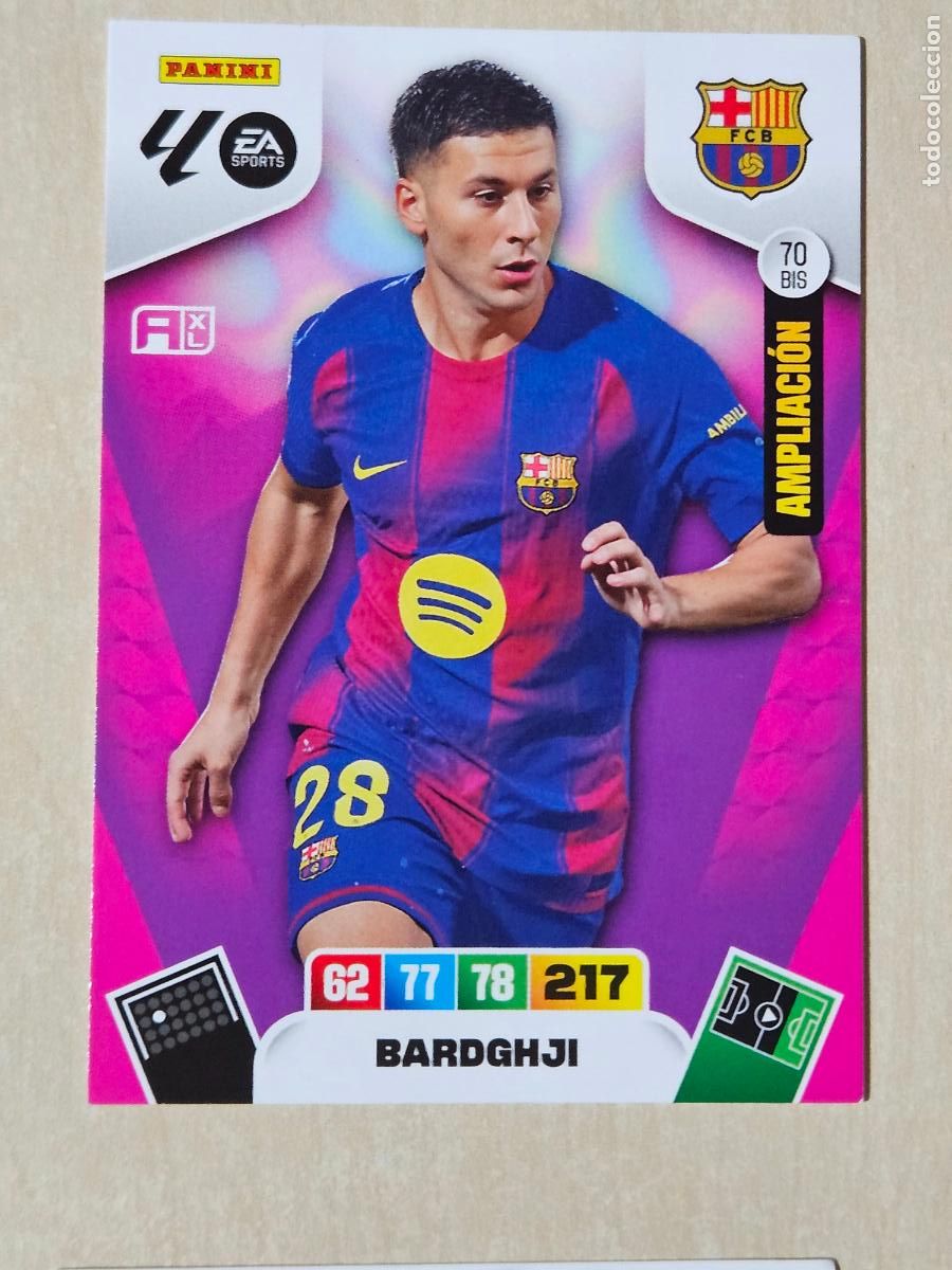 Cromos de F&uacute;tbol: FICHA N&ordm; BIS 70 BARDGHJI - ADRENALYN 245 26 - PANINI 2025 - 26 - CROMO - AMPLIACION
