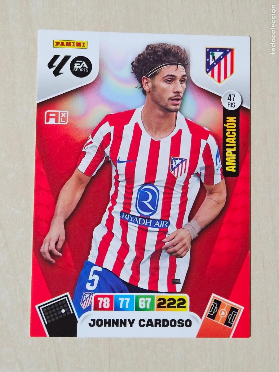 Cromos de F&uacute;tbol: FICHA N&ordm; BIS 47 JOHNNY CARDOSO - ADRENALYN 25 26 - PANINI 2025 - 26 - CROMO - AMPLIACION