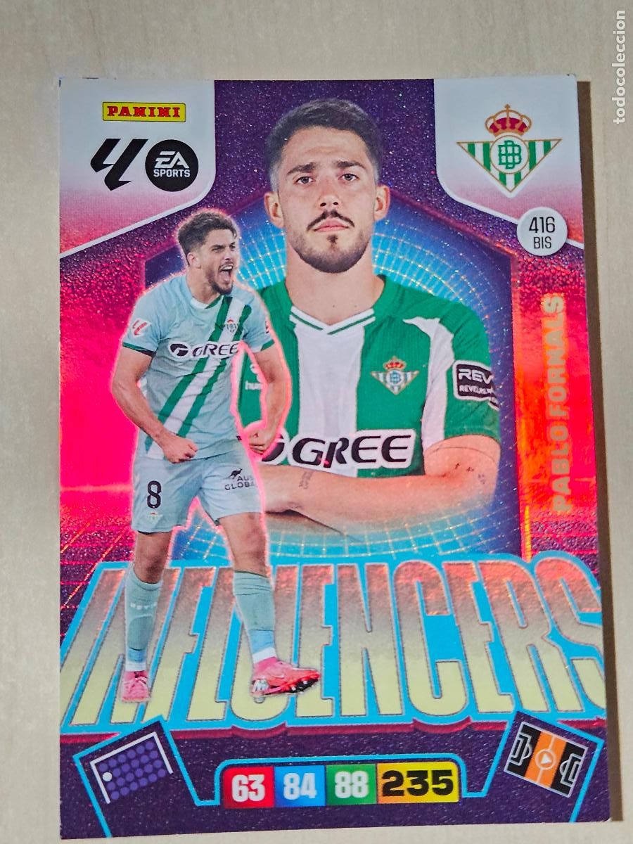 Cromos de F&uacute;tbol: FICHA N&ordm; 416 BIS PABLO FORNALS - ADRENALYN 25 26 - PANINI 2025 - 26 - CROMO - INFLUENCERS