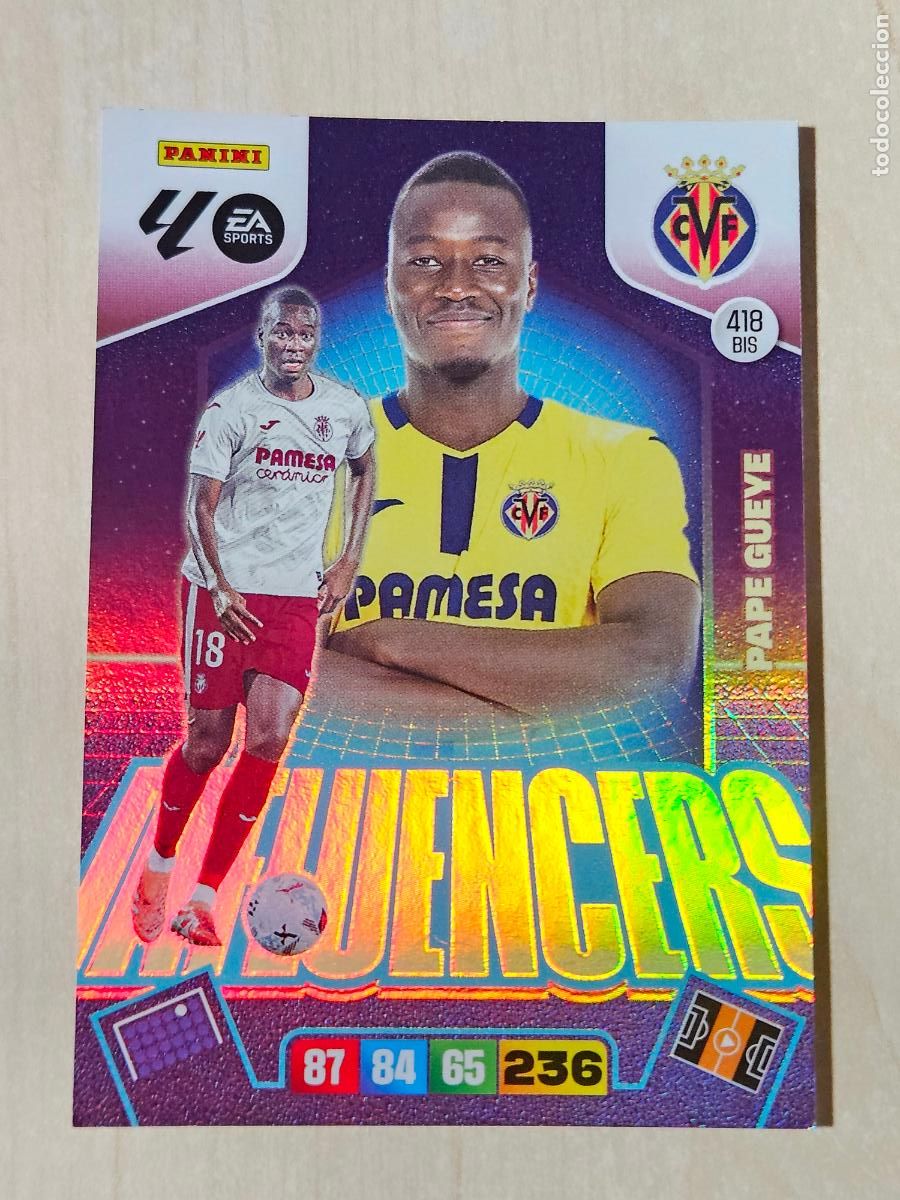 Cromos de F&uacute;tbol: FICHA N&ordm; 418 BIS PAPE GUEYE - ADRENALYN 25 26 - PANINI 2025 - 26 - CROMO - INFLUENCERS