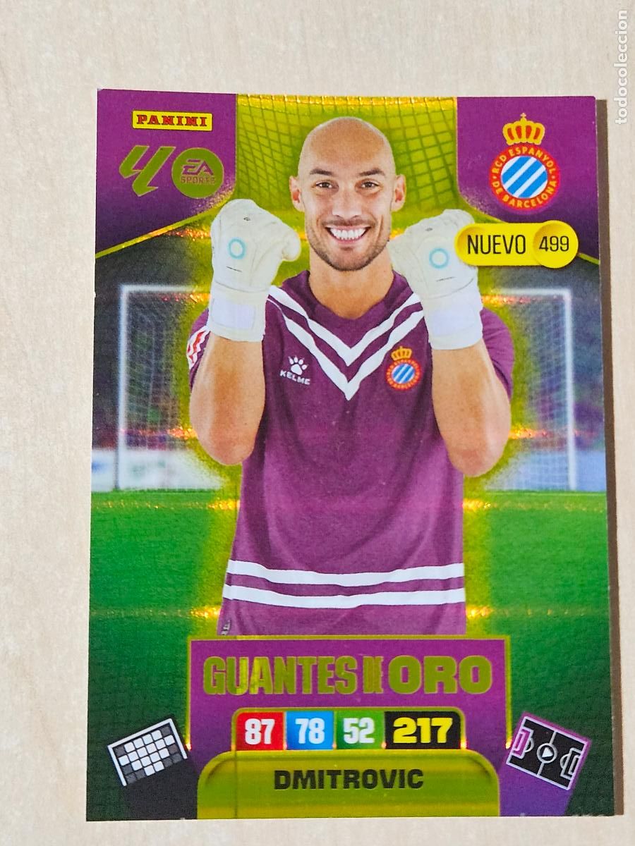 Cromos de F&uacute;tbol: FICHA N&ordm; 499 DMITROVIC - ADRENALYN 25 26 - PANINI 2025 - 26 - CROMO - NUEVO GUANTES DE ORO