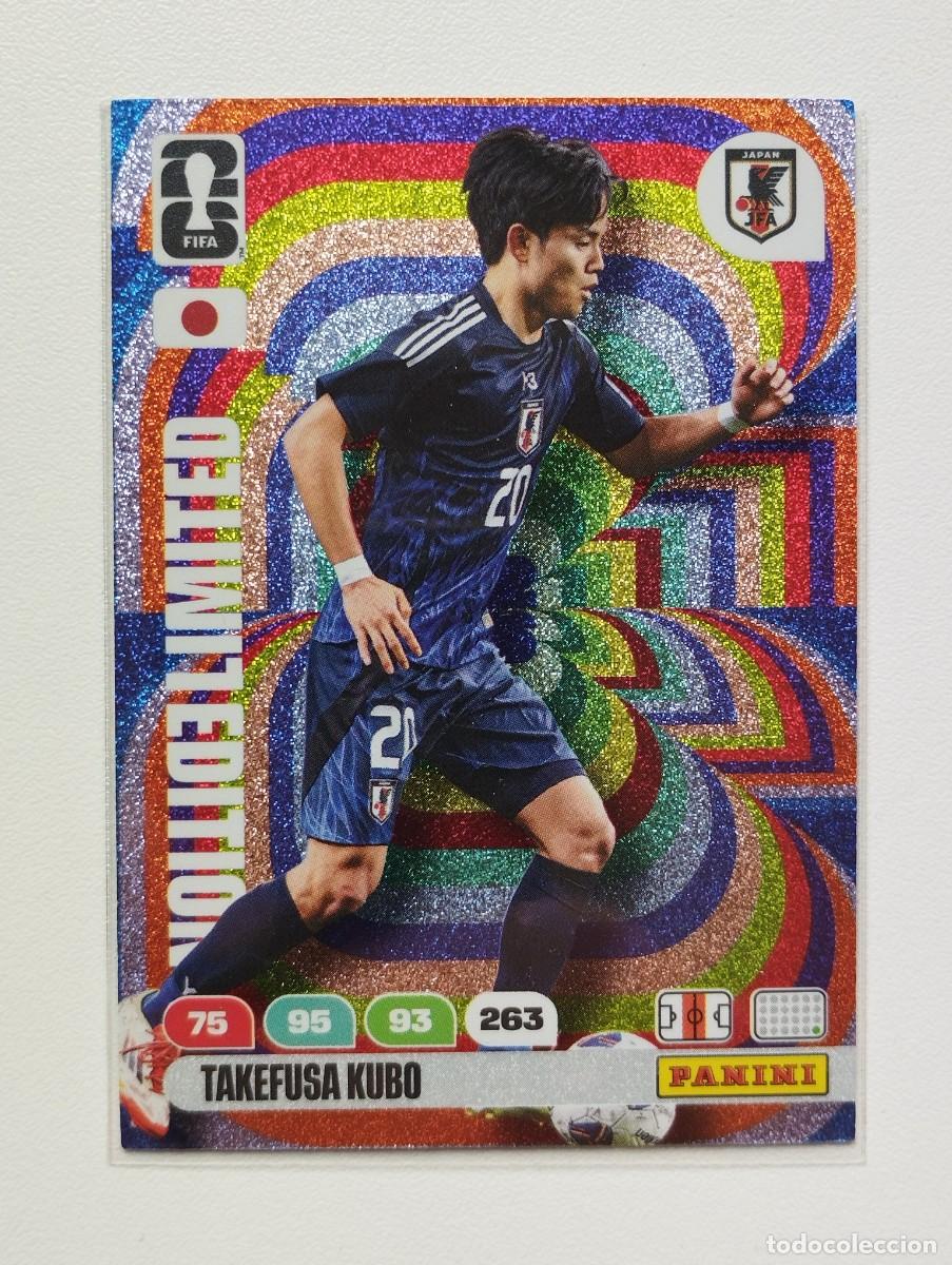 Cromos de F&uacute;tbol: CROMO CARD ADRENALYN MUNDIAL WORLD CUP 2026 LIMITED EDITION TAKEFUSA KUBO JAPON
