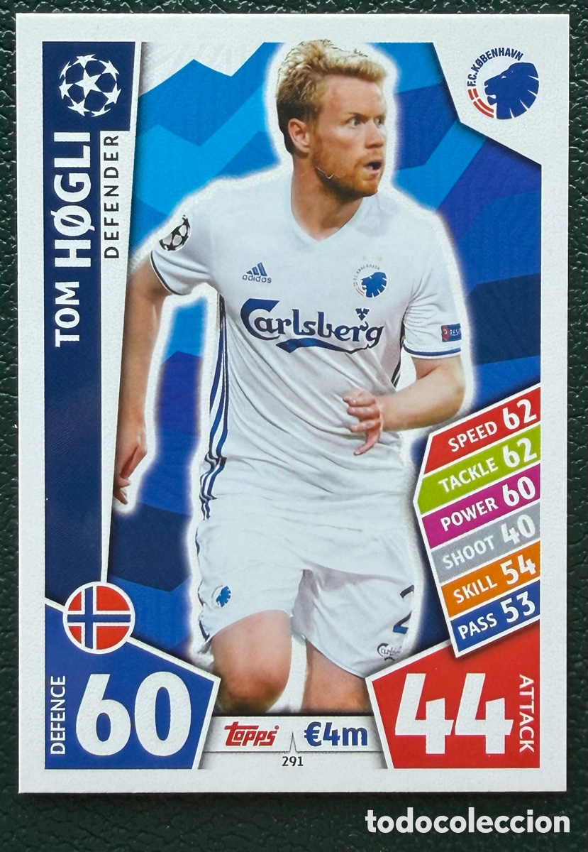 Cromos de Futebol: 291 TOM HOGLI FC KOBENHAVN FICHAS ALBUM MATCH ATTAX CHAMPIONS TOPPS 2017 2018 17 18