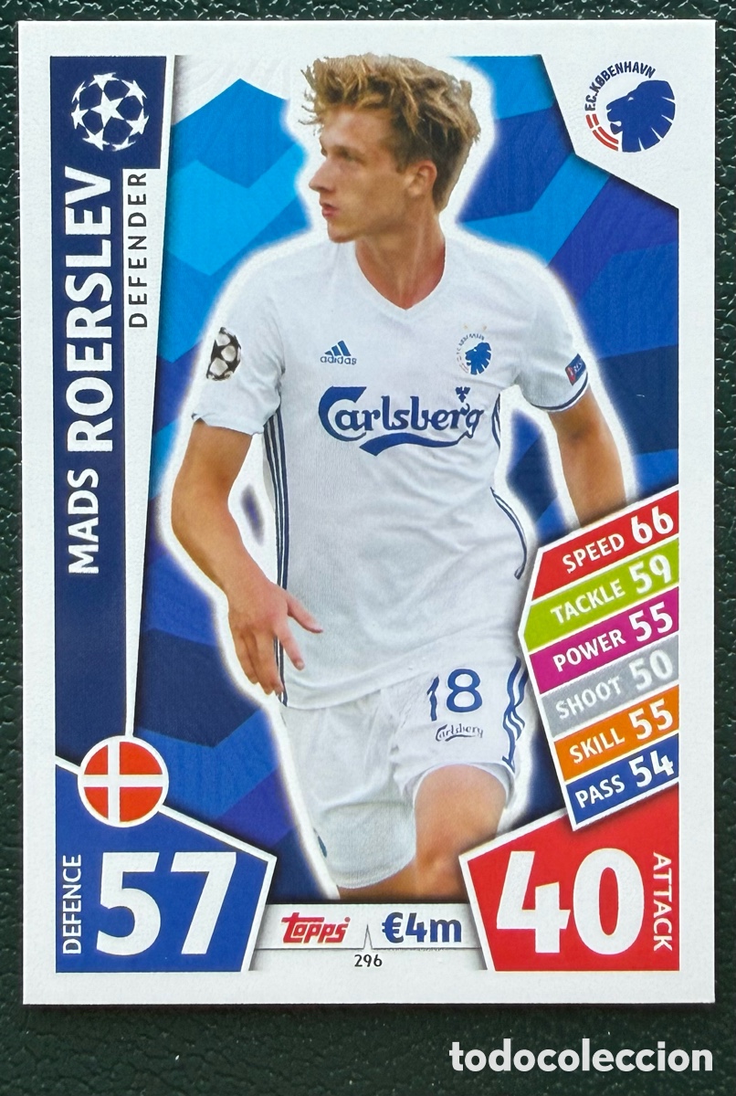 Cromos de Futebol: 296 MADS ROERSLEV FC KOBENHAVN FICHAS ALBUM MATCH ATTAX CHAMPIONS TOPPS 2017 2018 17 18