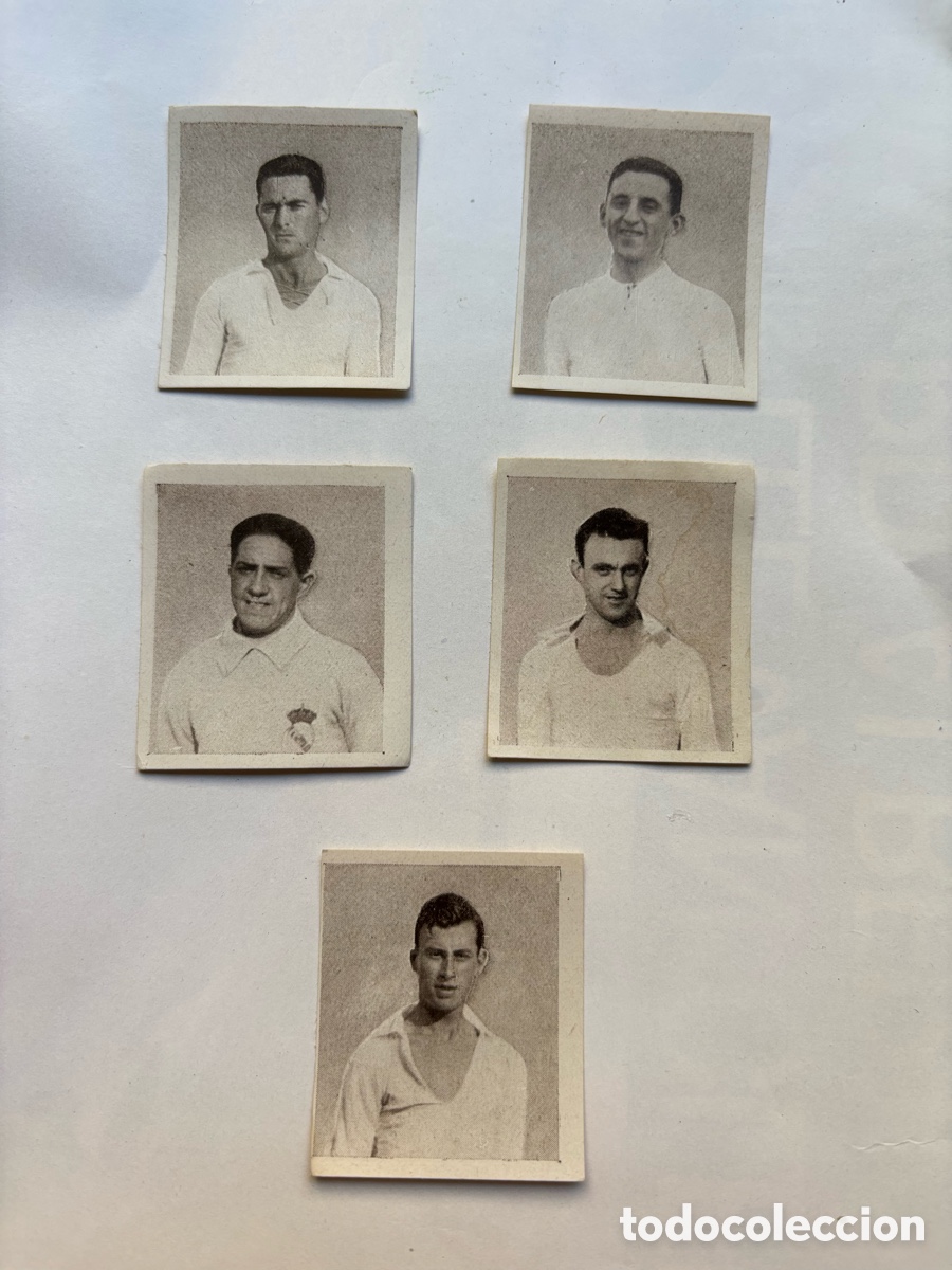Cromos de Futebol: 5 cromos FUTBOL Real Madrid, a&ntilde;o 1925 - Papel de Fumar FOOT-BALL Alcoy