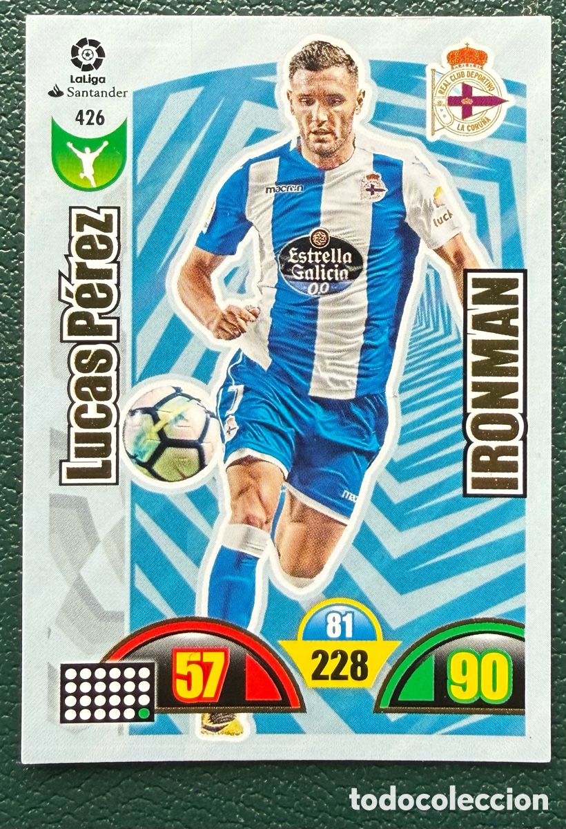 Cromos de F&uacute;tbol: 424 LUCAS PEREZ DEPORTIVO DE LA CORU&Ntilde;A IRONMAN FICHAS ALBUM ADRENALYN XL 2017 2018 17 18 PANINI