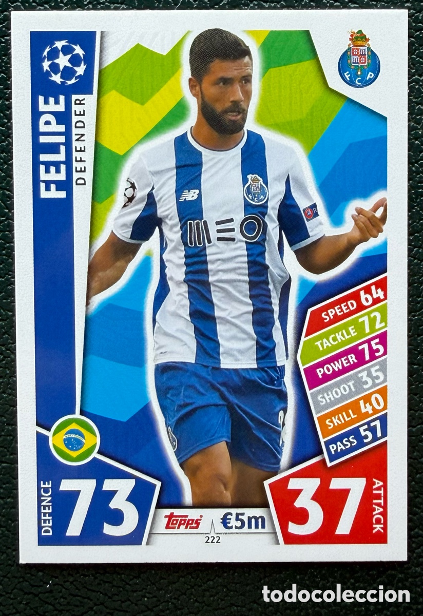 Figurine di Calcio: 222 FELIPE FC PORTO FICHAS ALBUM MATCH ATTAX CHAMPIONS TOPPS 2017 2018 17 18