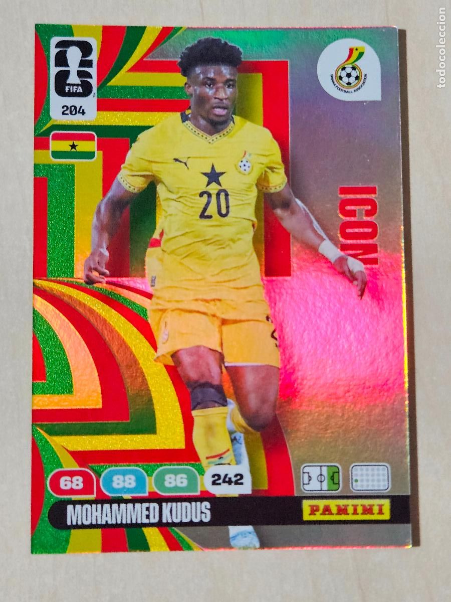 Cromos de F&uacute;tbol: N&ordm; 204 MOHAMMED KUDUS - ICON - FIFA WORLD CUP 2026 26 ADRENALYN XL