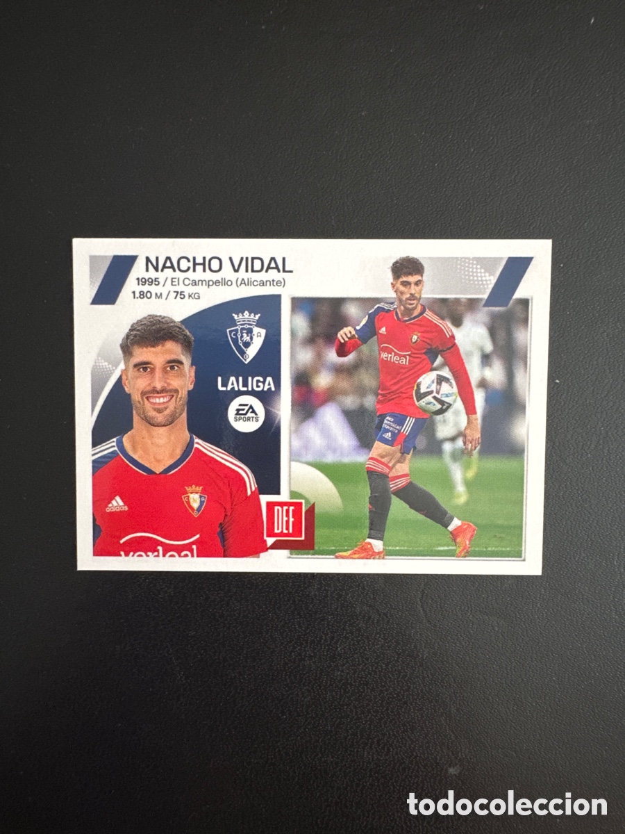 Cromos de F&uacute;tbol: NACHO VIDAL OSASUNA N&Uacute;MERO 6 LIGA ESTE 2023 2024