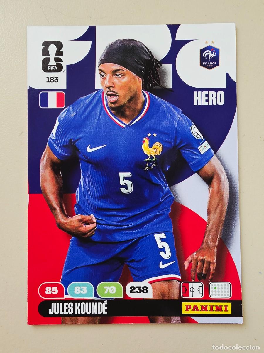 Cromos de F&uacute;tbol: 183 Jules Kound&eacute;, Hero, Francia, Adrenalyn XL Fifa World Cup 2026 Mundial 26