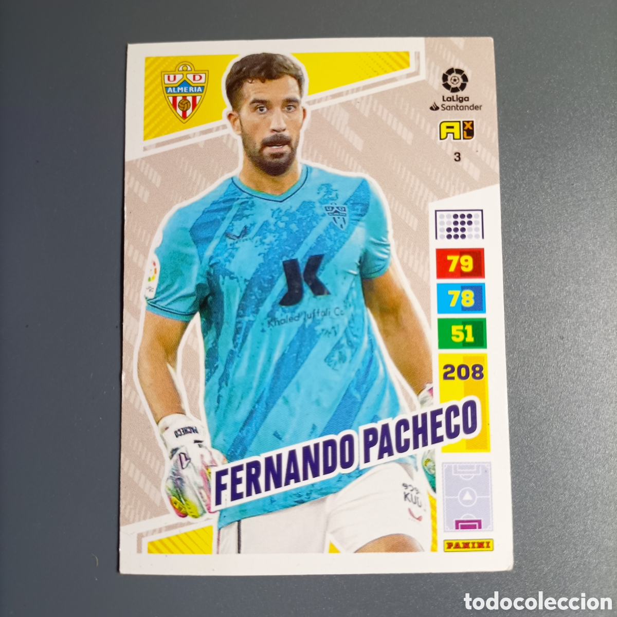 Cromos de F&uacute;tbol: ADRENALYN. LIGA 2022-2023 (ALMER&Iacute;A) №3 FERNANDO PACHECO