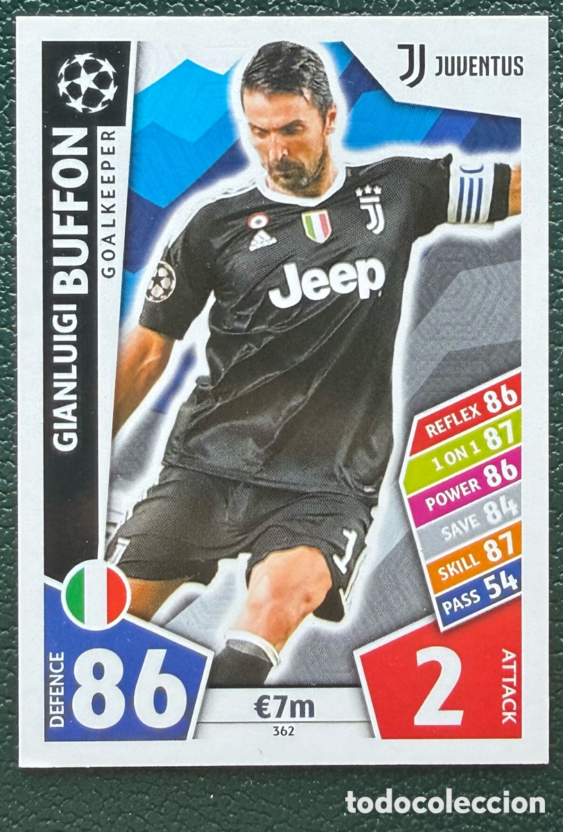 Football Stickers: 362 GIANLUIGI BUFFON JUVENTUS FICHAS ALBUM MATCH ATTAX CHAMPIONS TOPPS 2017 2018 17 18