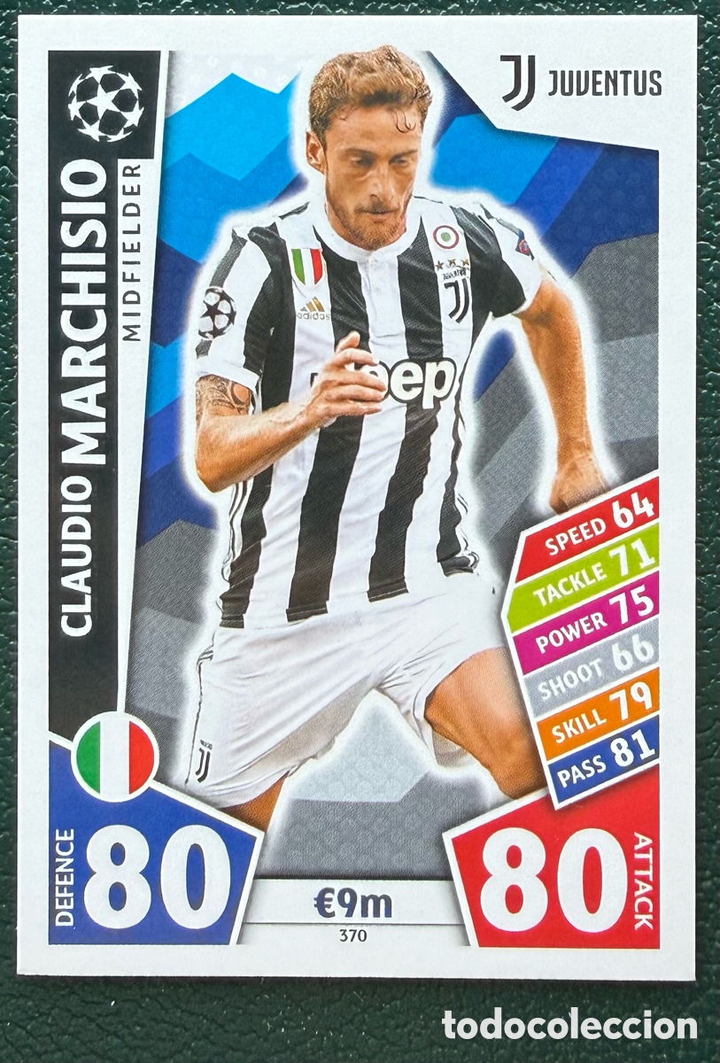 Football Stickers: 370 CLAUDIO MARCHISIO JUVENTUS FICHAS ALBUM MATCH ATTAX CHAMPIONS TOPPS 2017 2018 17 18