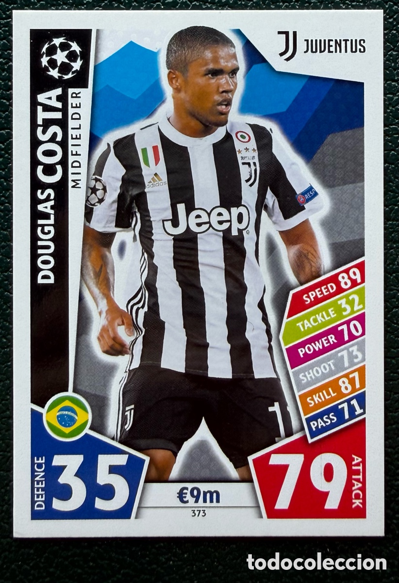 Cromos de F&uacute;tbol: 373 DOUGLAS COSTA JUVENTUS FICHAS ALBUM MATCH ATTAX CHAMPIONS TOPPS 2017 2018 17 18