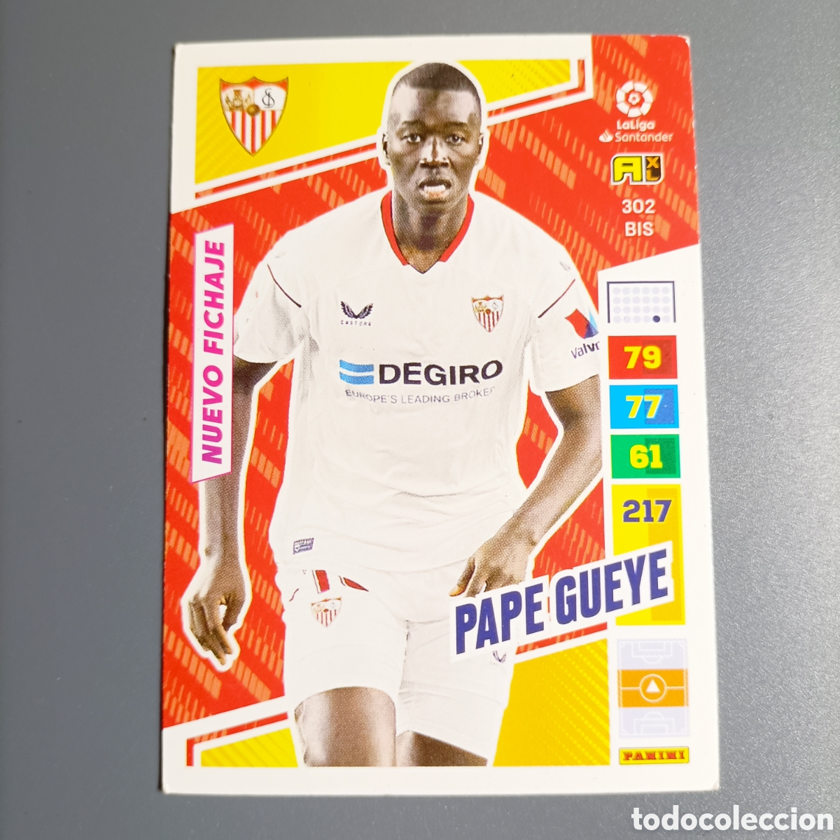 Cromos de F&uacute;tbol: ADRENALYN. LIGA 2022-2023 (SEVILLA) №302 BIS. PAPE GUEYE / NUEVO FICHAJE