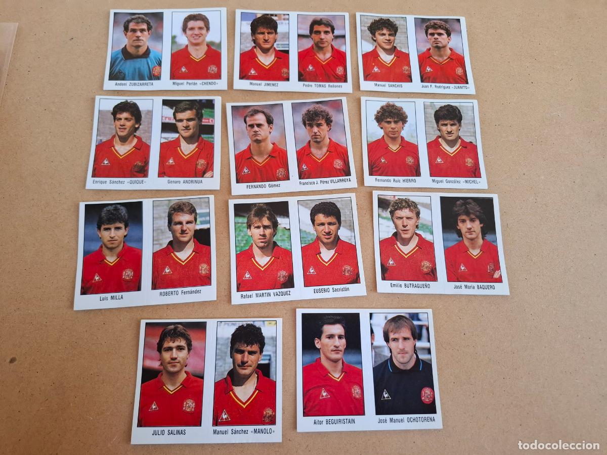 Cromos de F&uacute;tbol: ITALIA 90 - SELECCI&Oacute;N ESPA&Ntilde;OLA - 22 CROMOS - EQUIPO COMPLETO - CHORIZOS REVILLA ( NUNCA PEGADOS )