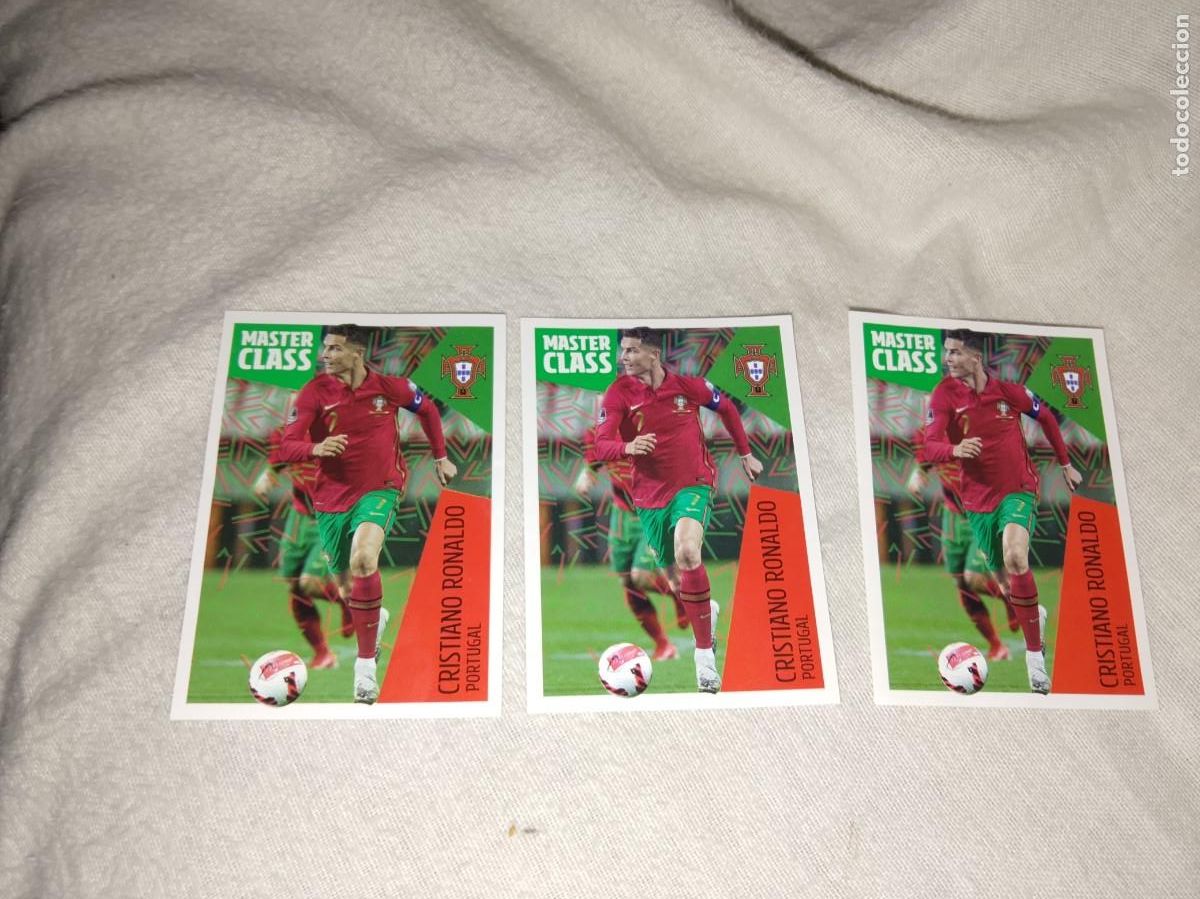 Cromos de F&uacute;tbol: 3 cromos de cristiano Ronaldo &iacute;dolos de la roja crack mundiales