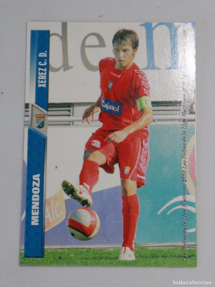 Cromos de F&uacute;tbol: Mendoza Xerez CD Fichas Liga Platinum 2008 Mundicromo Sport Cromo Segunda Divisi&oacute;n