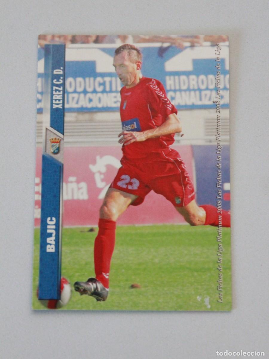 Cromos de F&uacute;tbol: Bajic Xerez CD Fichas Liga Platinum 2008 Mundicromo Sport Cromo Segunda Divisi&oacute;n