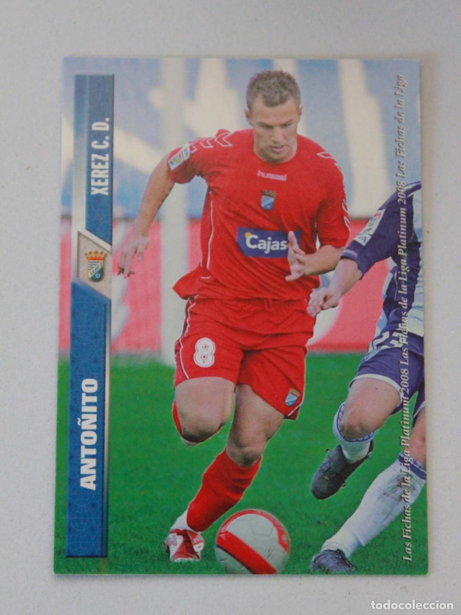 Cromos de F&uacute;tbol: Anto&ntilde;ito Xerez CD Fichas Liga Platinum 2008 Mundicromo Sport Cromo Segunda Divisi&oacute;n