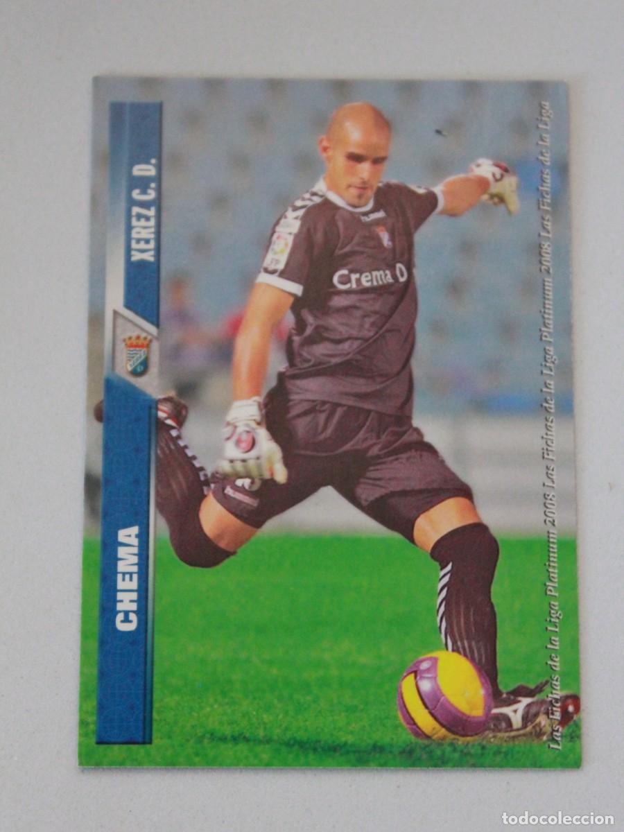 Cromos de F&uacute;tbol: Chema Xerez CD Fichas Liga Platinum 2008 Mundicromo Sport Portero