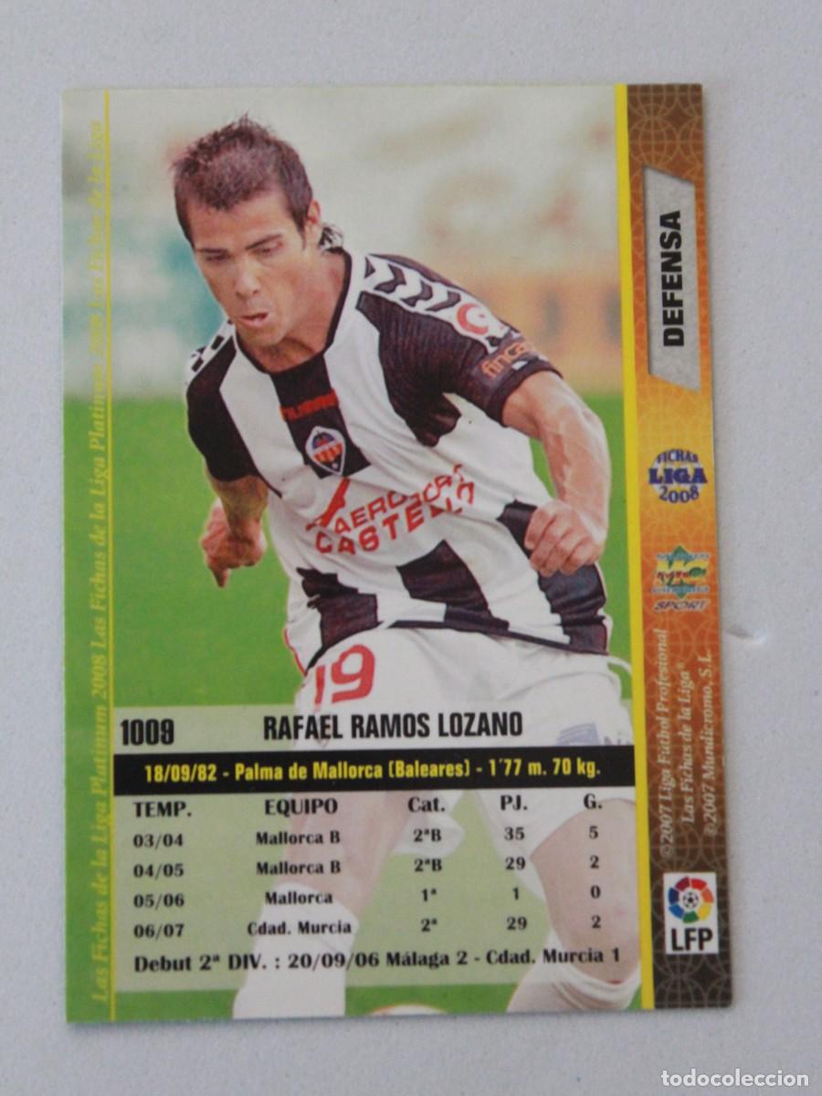 Cromos de F&uacute;tbol: Rafael Ramos Lozano CD Castell&oacute;n Fichas Liga Platinum 2008 N&ordm; 1009 Mundicromo Sport