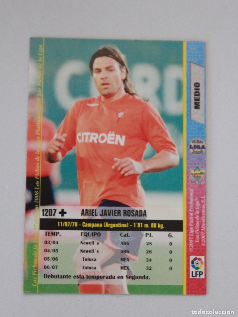 Football Stickers: Ariel Javier Rosada RC Celta Fichas Liga Platinum 2008 N&ordm; 1207 Mundicromo Sport
