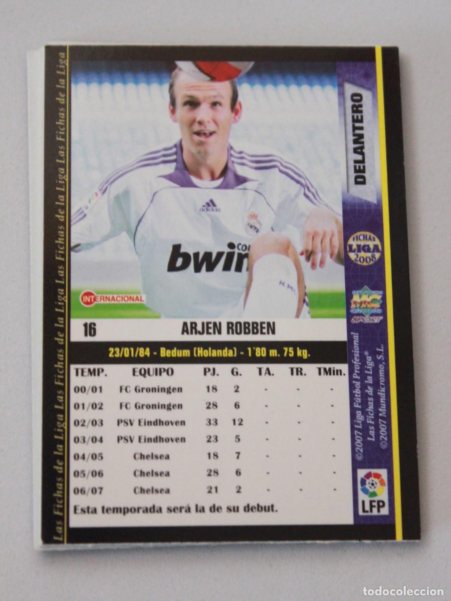 Cromos de f&uacute;tbol: Robben Real Madrid CF Ediciones Este 2007-2008 - Foto 2