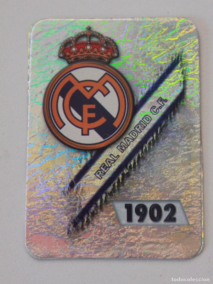 Cromos de F&uacute;tbol: Escudo Real Madrid CF 1902 Tarjeta Especial Hologr&aacute;fica