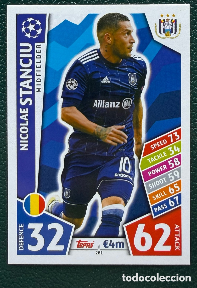 Football Stickers: 280 NICOLAE STANCIU RSC ANDERLECHT FICHAS ALBUM MATCH ATTAX CHAMPIONS TOPPS 2017 2018 17 18