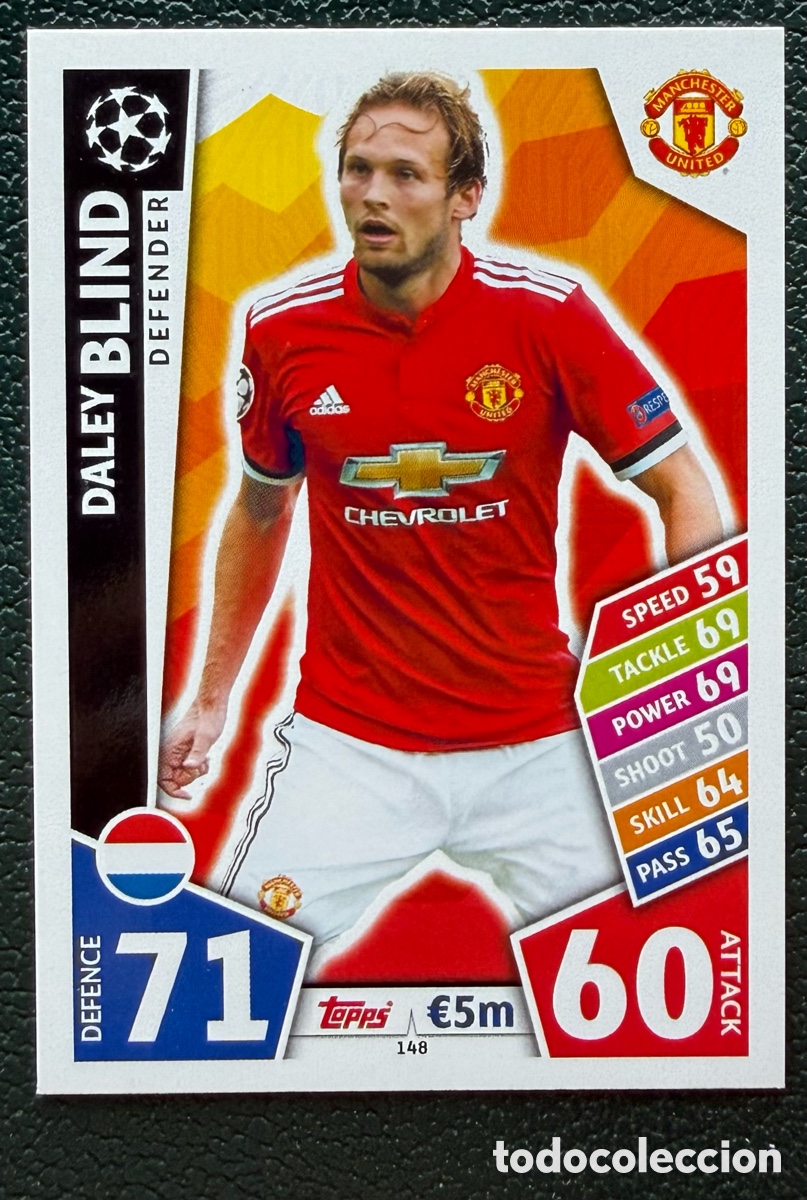 Figurine di Calcio: 148 DALEY BLIND MANCHESTER UNITED FICHAS ALBUM MATCH ATTAX CHAMPIONS TOPPS 2017 2018 17 18