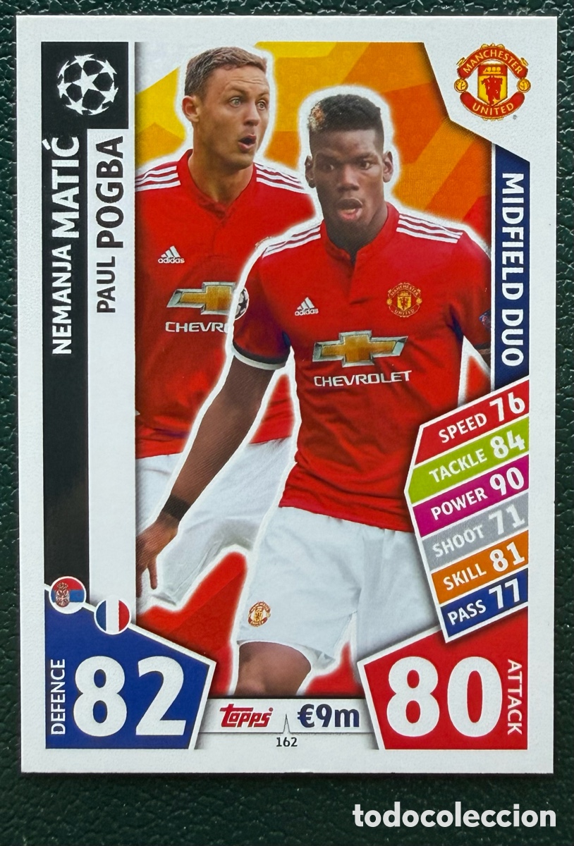 Cromos de Futebol: 162 MATIC / PAUL POGBA MANCHESTER UNITED FICHAS ALBUM MATCH ATTAX CHAMPIONS TOPPS 2017 2018 17 18
