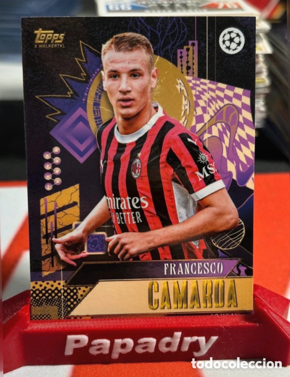 Cromos de F&uacute;tbol: Francesco Camarda 2024-25 Topps Gold UCC # Current Stars AC Milan