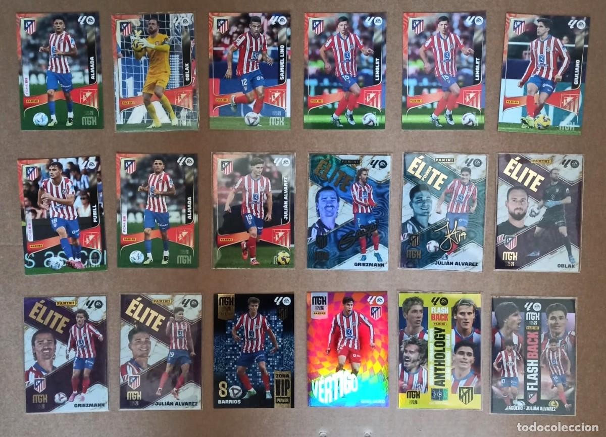 Cromos de F&uacute;tbol: PACK 18 CROMOS ATLETICO DE MADRID GRIEZMANN ELITE POWER JULIAN ALVARE MEGACRACKS MGK 25 26 2025 2026
