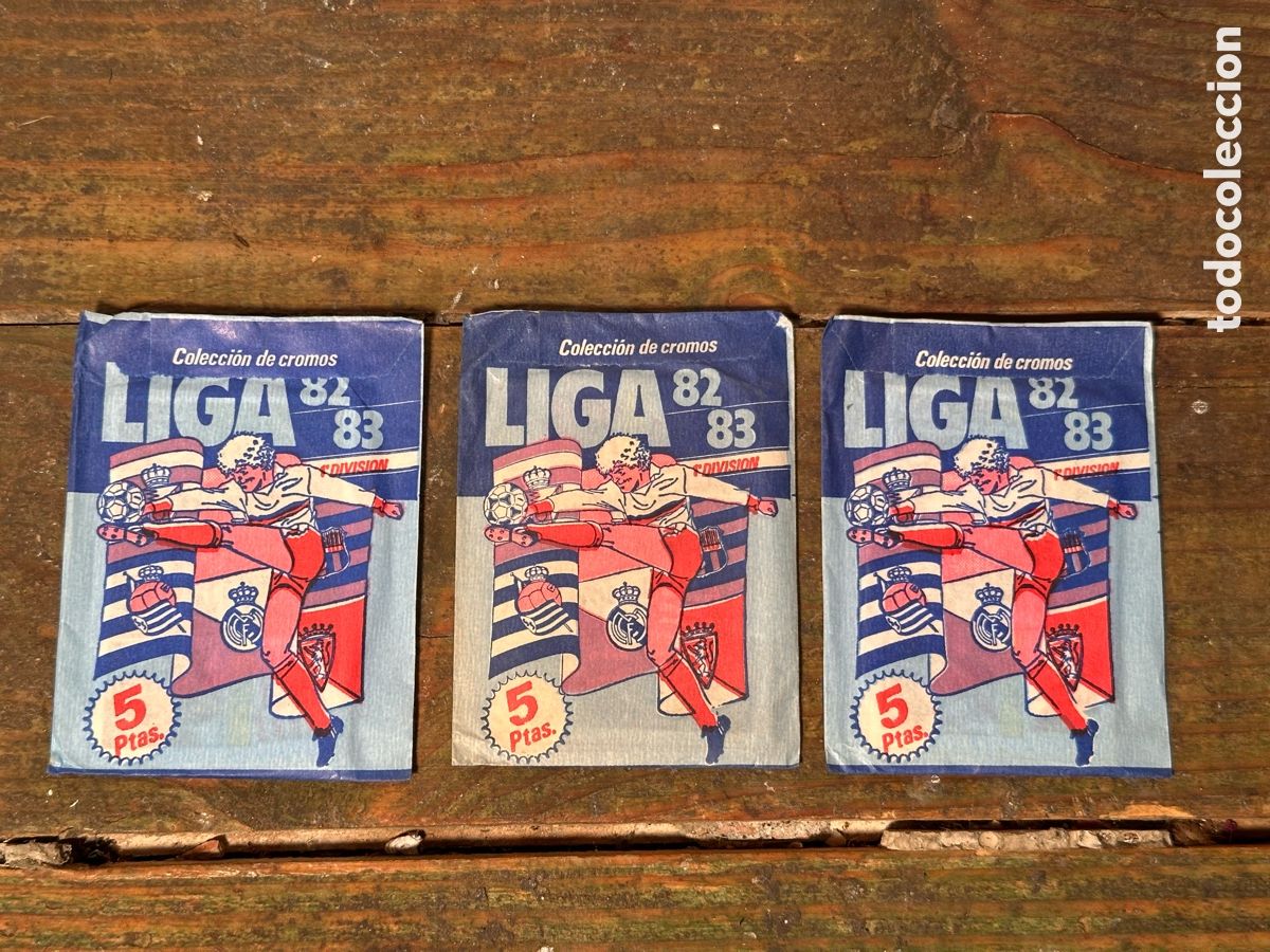 Cromos de F&uacute;tbol: 3 SOBRES CROMOS LA LIGA 82 83. PRECINTADO. EDICIONES ESTE.