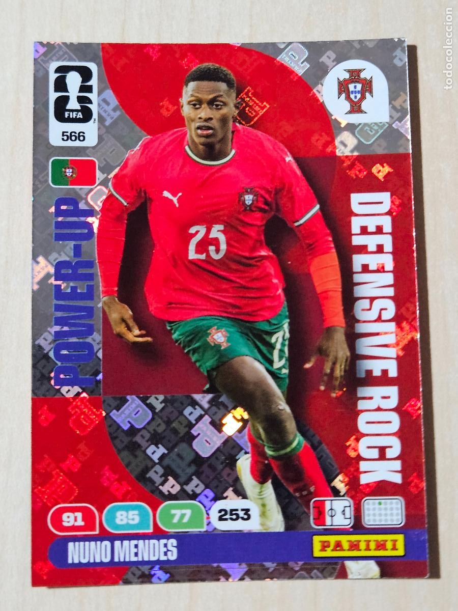 Cromos de F&uacute;tbol: N&ordm; 566 NUNO MENDES - DEFENSIVE ROCK - FIFA WORLD CUP 2026 26 ADRENALYN XL