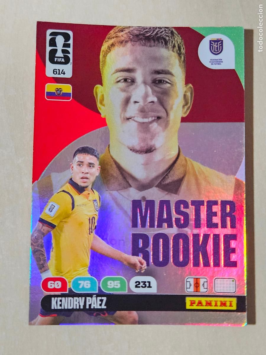 Cromos de F&uacute;tbol: N&ordm; 614 KENDRY PAEZ - MASTER ROOKIE - FIFA WORLD CUP 2026 26 ADRENALYN XL