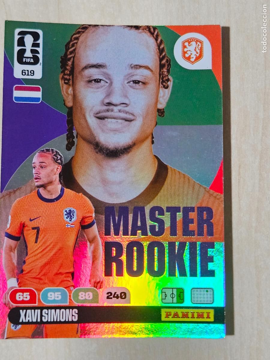 Cromos de F&uacute;tbol: N&ordm; 619 XAVI SIMONS - MASTER ROOKIE - FIFA WORLD CUP 2026 26 ADRENALYN XL
