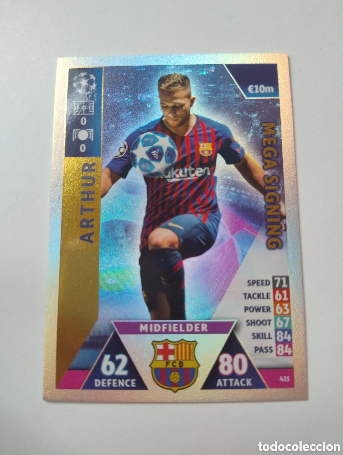 Cromos de F&uacute;tbol: 421 - Arthur - Barcelona - Topps Match Attax 2018 - 2019 Mega Signing