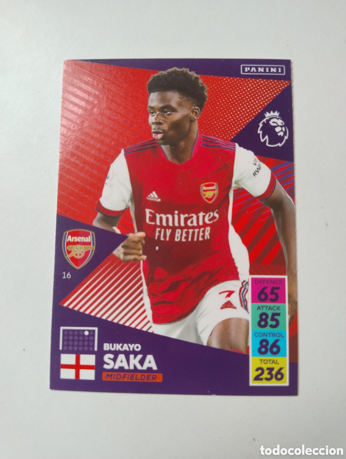 Cromos de F&uacute;tbol: 16 - Saka - Arsenal - Adrenalyn XL Premier League 2021 - 2022