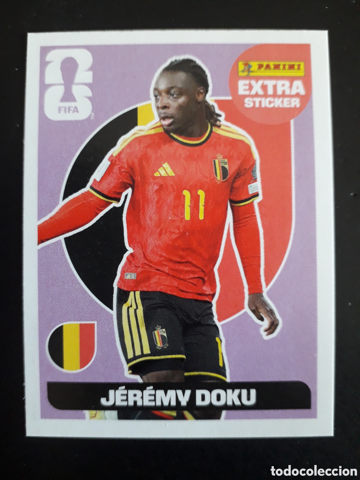 Cromos de F&uacute;tbol: J&Eacute;R&Eacute;MY DOKU B&Eacute;LGICA EXTRA STICKER MUNDIAL F&Uacute;TBOL 2026 FIFA WORLD CUP PANINI SIN PEGAR