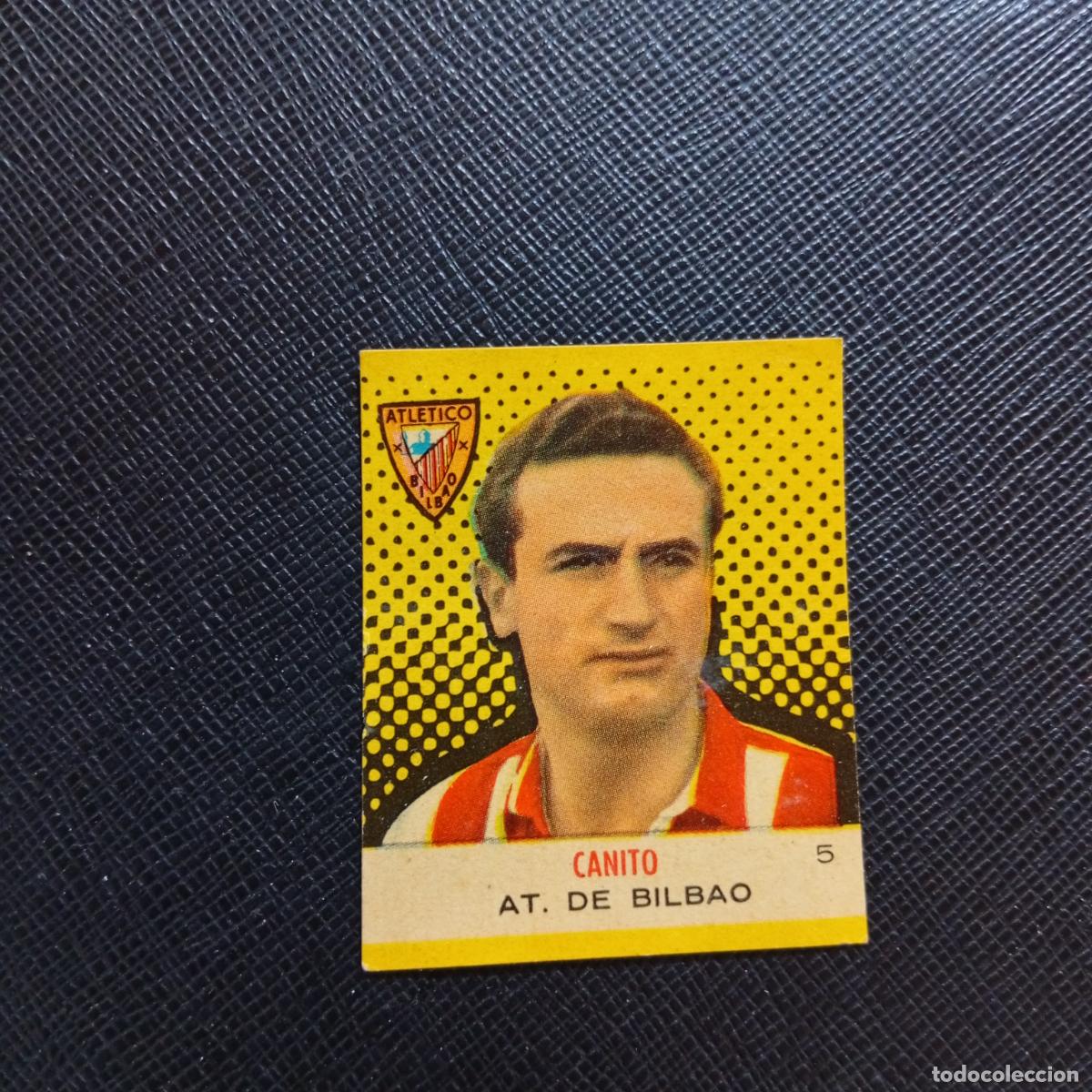 Cromos de F&uacute;tbol: 5 CANITO BILBAO BRUGUERA CAMPEONES 1957 1958 CROMO FUTBOL 57 58 - DESPEGADO - A45 PG18