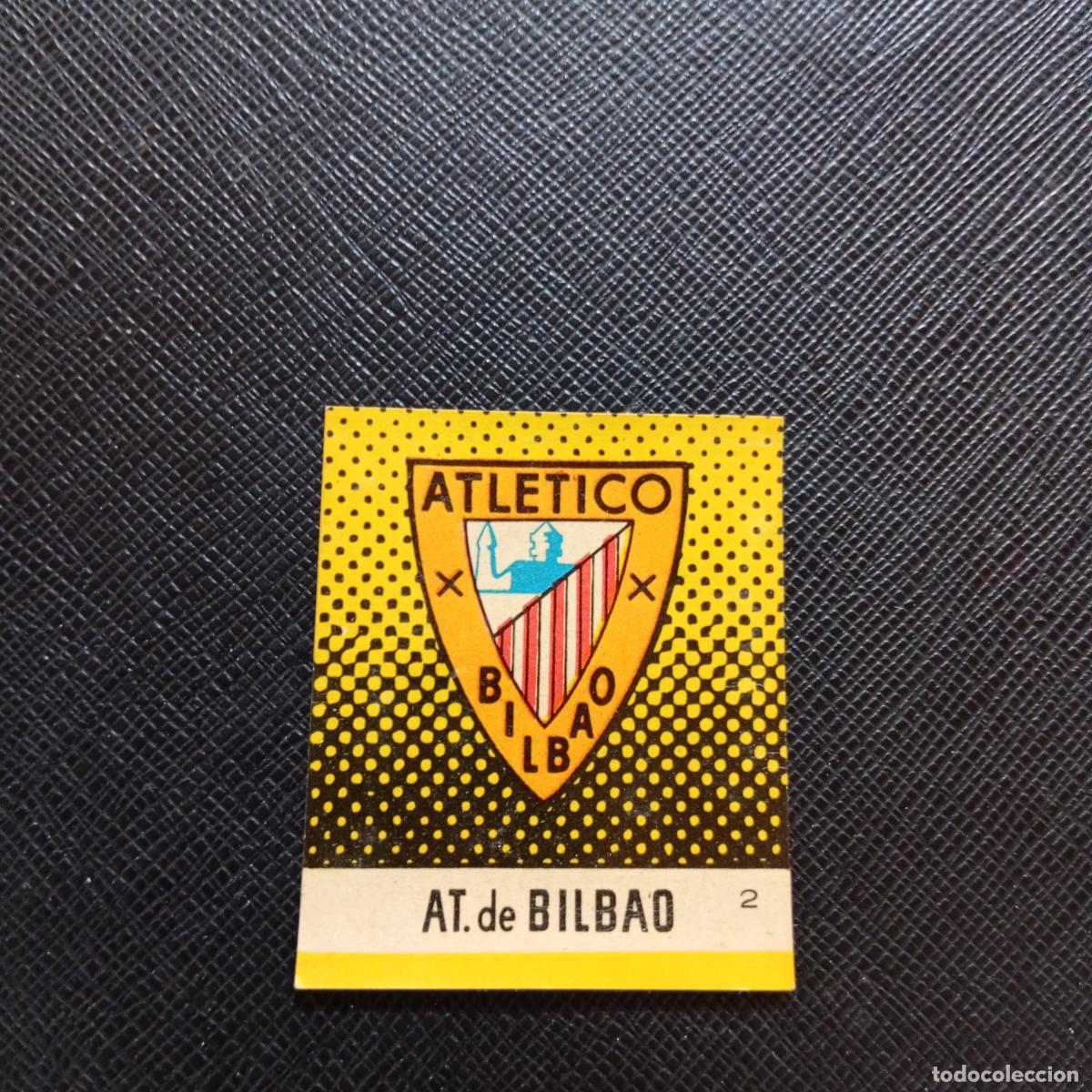 Cromos de F&uacute;tbol: 2 ESCUDO BILBAO BRUGUERA CAMPEONES 1957 1958 CROMO FUTBOL 57 58 - DESPEGADO - A45 PG20