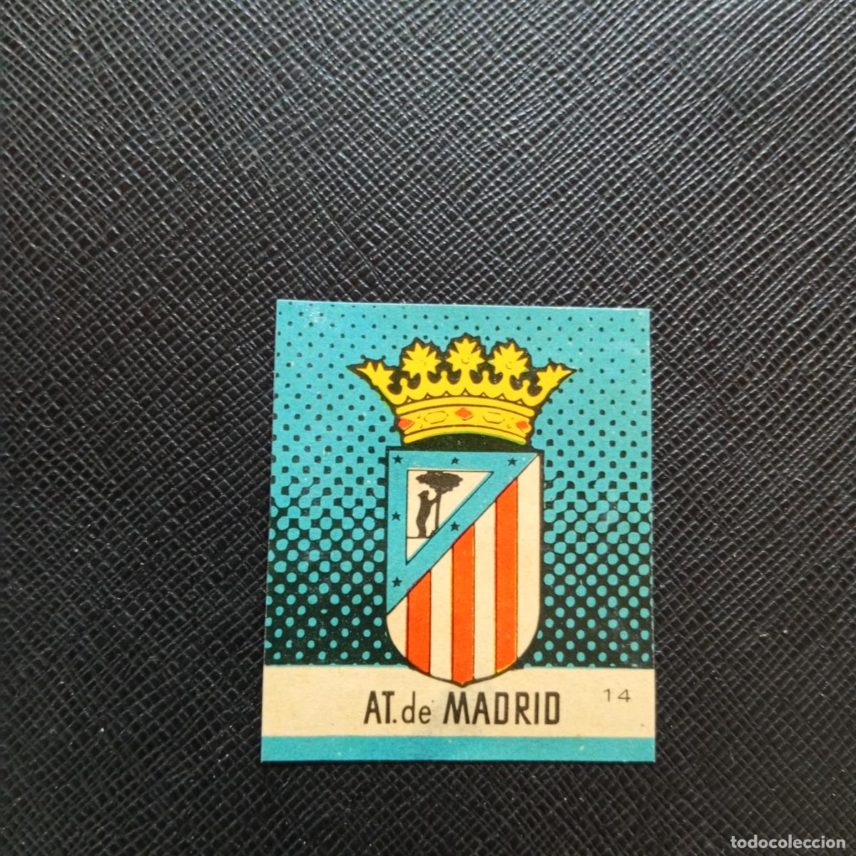 Figurine di Calcio: 14 ESCUDO AT MADRID BRUGUERA CAMPEONES 1957 1958 CROMO FUTBOL 57 58 - DESPEGADO - A45 PG24