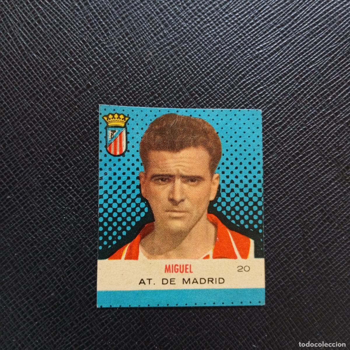 Cromos de F&uacute;tbol: 20 MIGUEL AT MADRID BRUGUERA CAMPEONES 1957 1958 CROMO FUTBOL 57 58 - DESPEGADO - A45 PG24