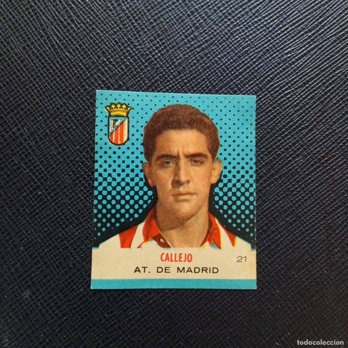 Cromos de F&uacute;tbol: 21 CALLEJO AT MADRID BRUGUERA CAMPEONES 1957 1958 CROMO FUTBOL 57 58 - DESPEGADO - A45 PG24